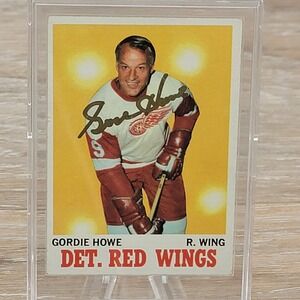 Gordie Howe Detroit Red Wings 1969-70 O Pee Chee Hockey Card Signed Autographed